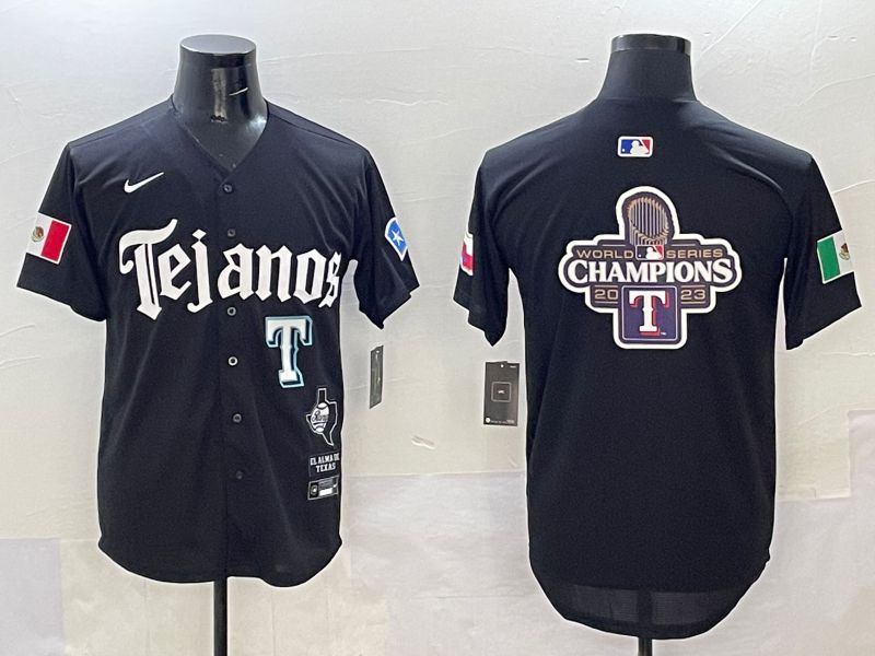 Men Texas Rangers Blank Black Five generations Joint Name 2025 Nike MLB Jersey style 12